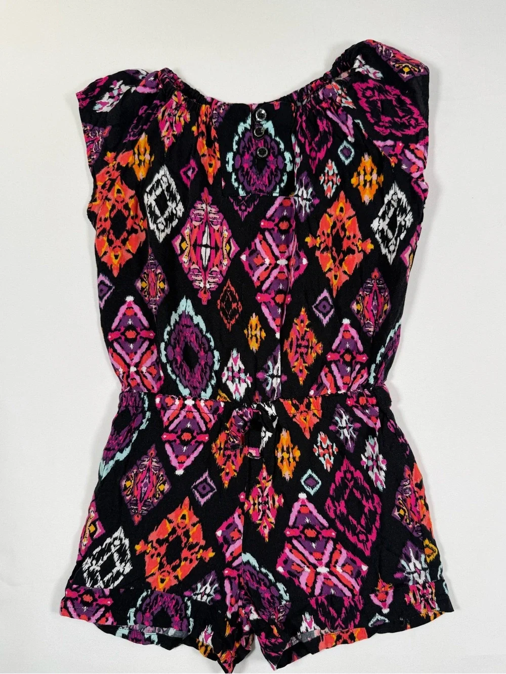 GYMBOREE Girls Ikat Romper 5T Boho Tribal Aztec Neon Summer Festival Colorful